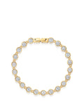 Nialaya Women's Chain Bracelet Round CZ Link Bracelet Round CZ Link Bracelet