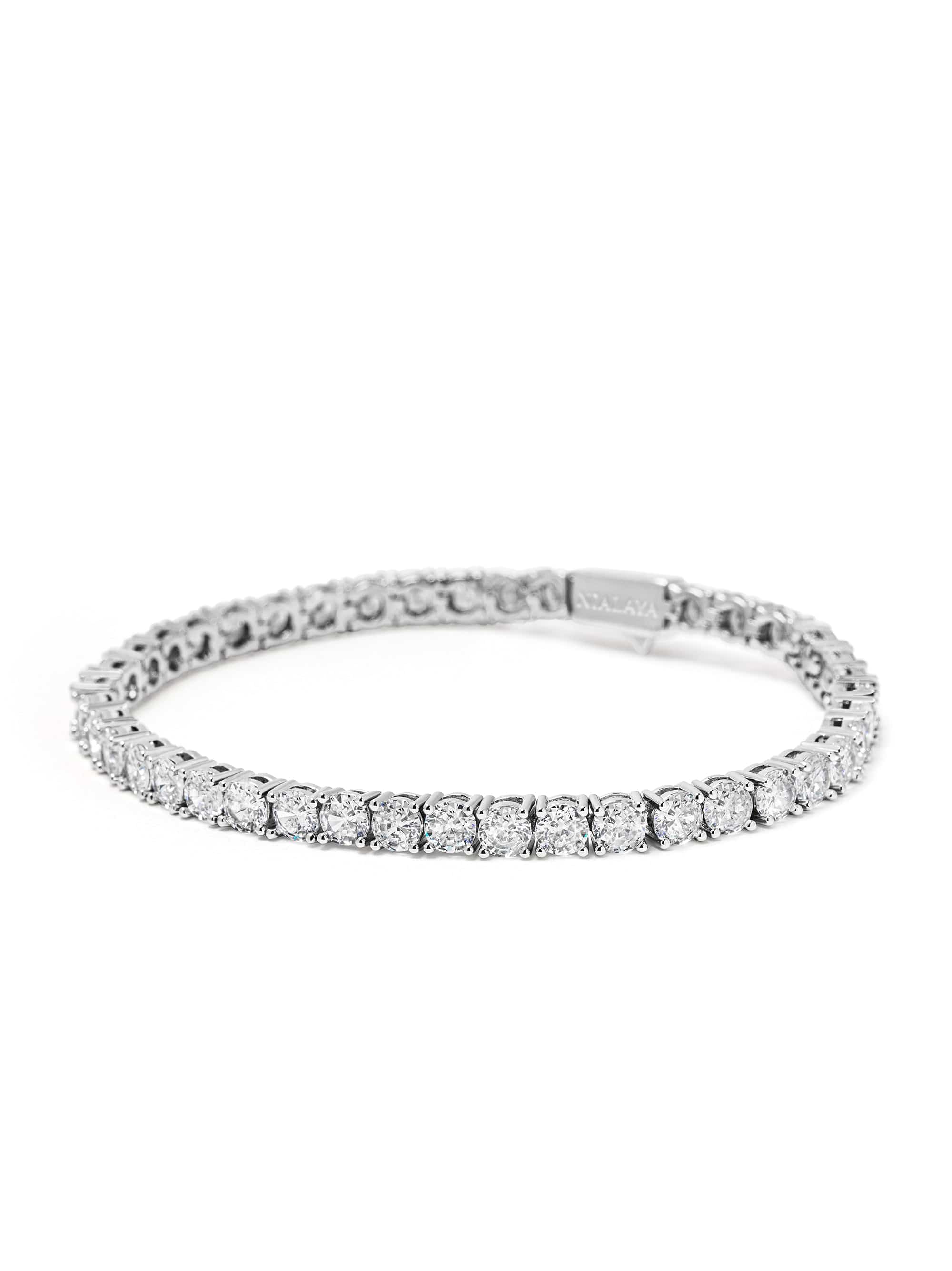 Nialaya Women's Chain Bracelet Tennis Bracelet in Silver Tennis Bracelet in Silver