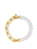 Nialaya Women's Chain Bracelet Women's Duo Bracelet With Pearls