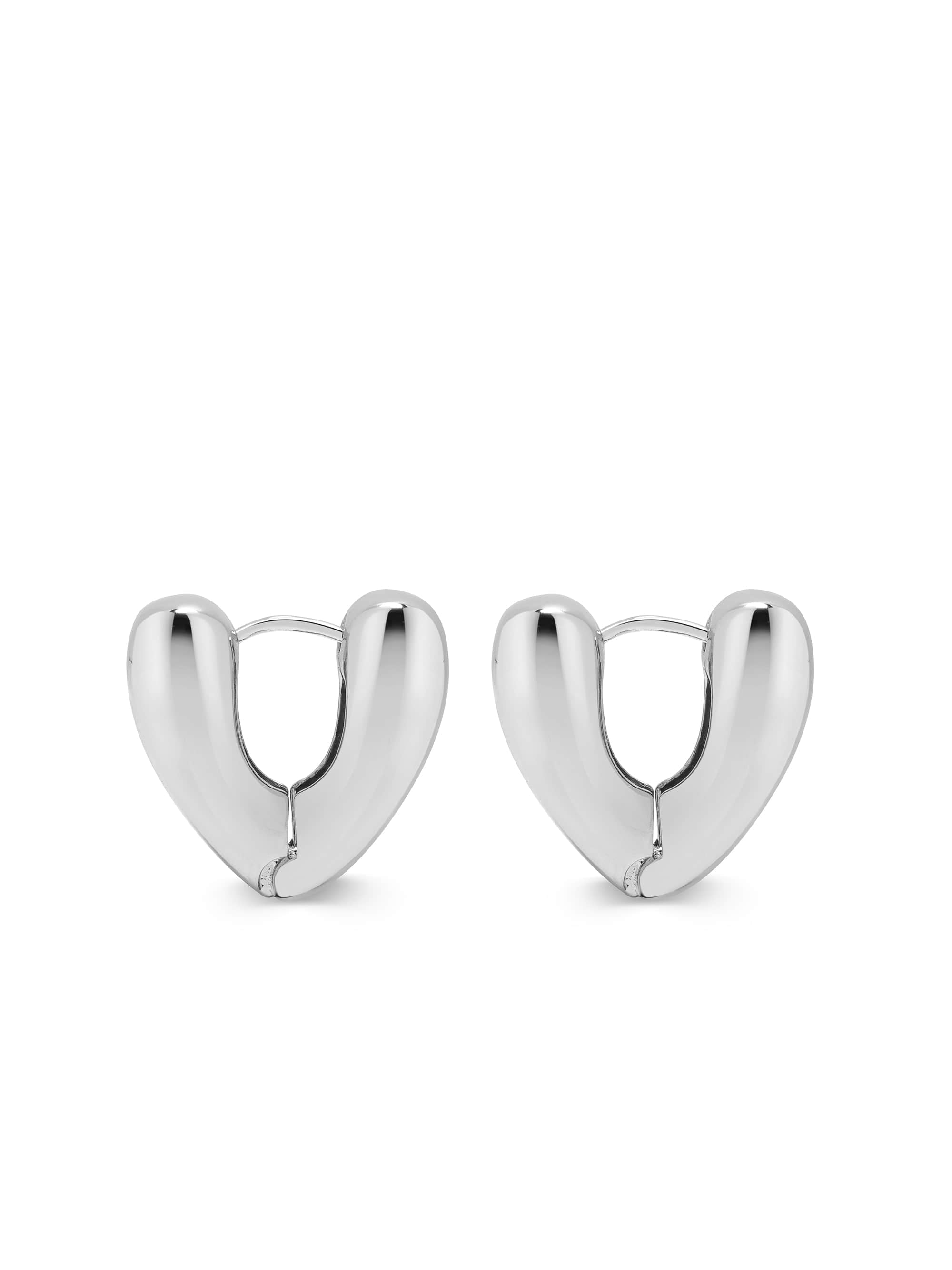 Nialaya Women's Earrings Heart Hoop Earrings in Silver Heart Hoop Earrings in Silver WEAR_078