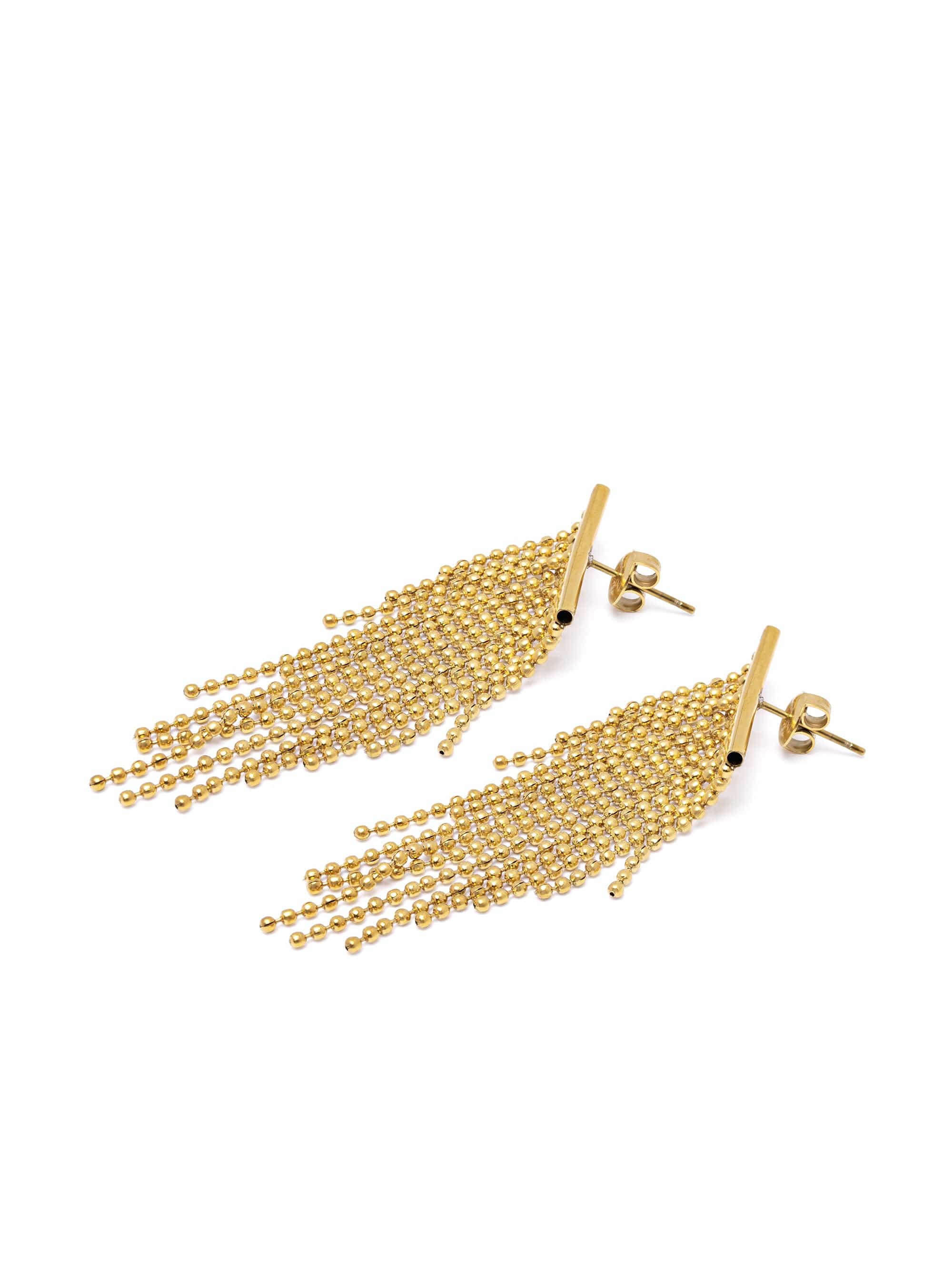 Nialaya Women's Earrings Tassel Fringe Earrings in Gold Tassel Fringe Earrings in Gold WEAR_073