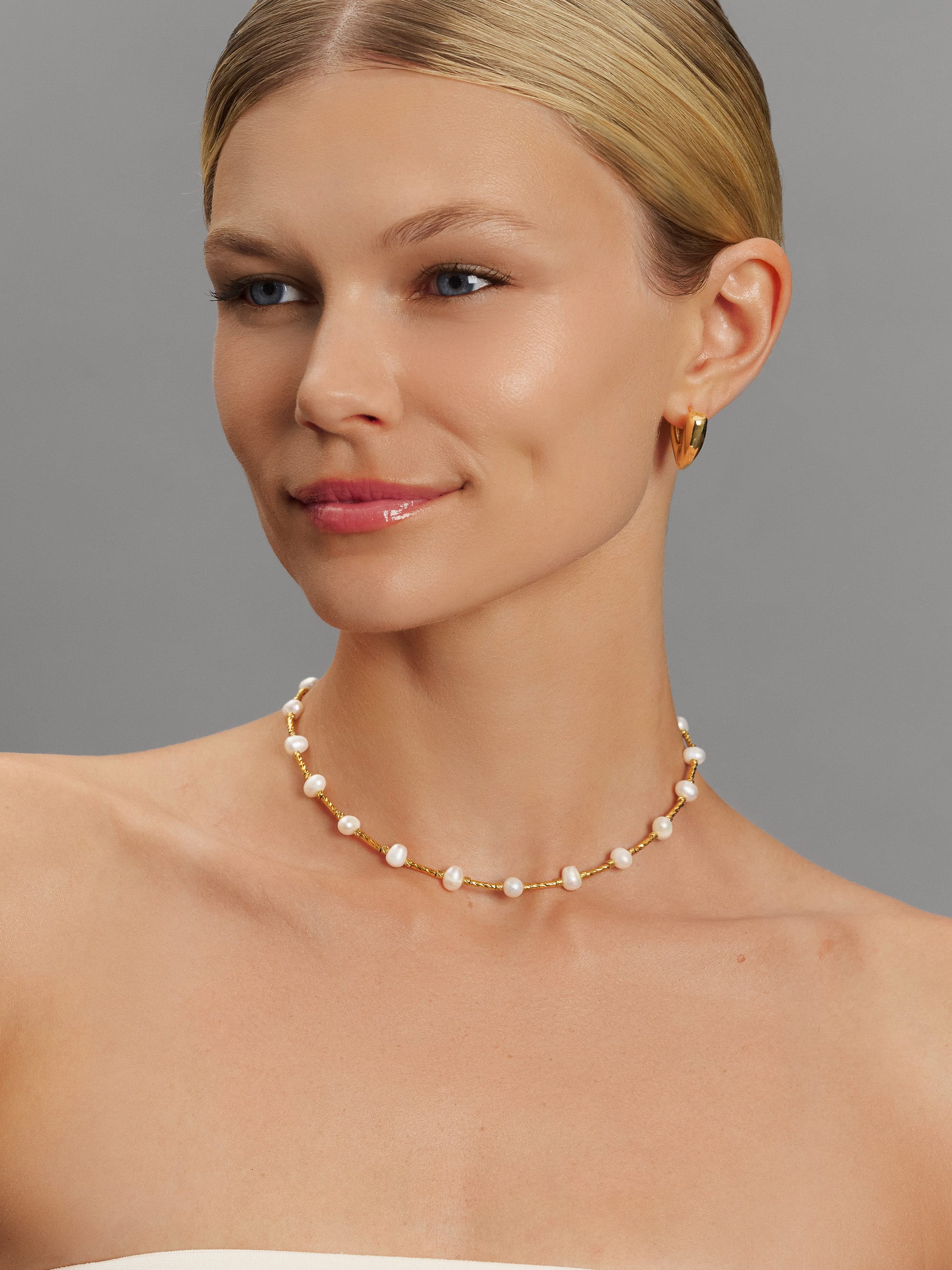Nialaya Women's Necklace Amalfi Pearl Choker Amalfi Pearl Choker 15 Inches / 38.1 cm WNECK_343