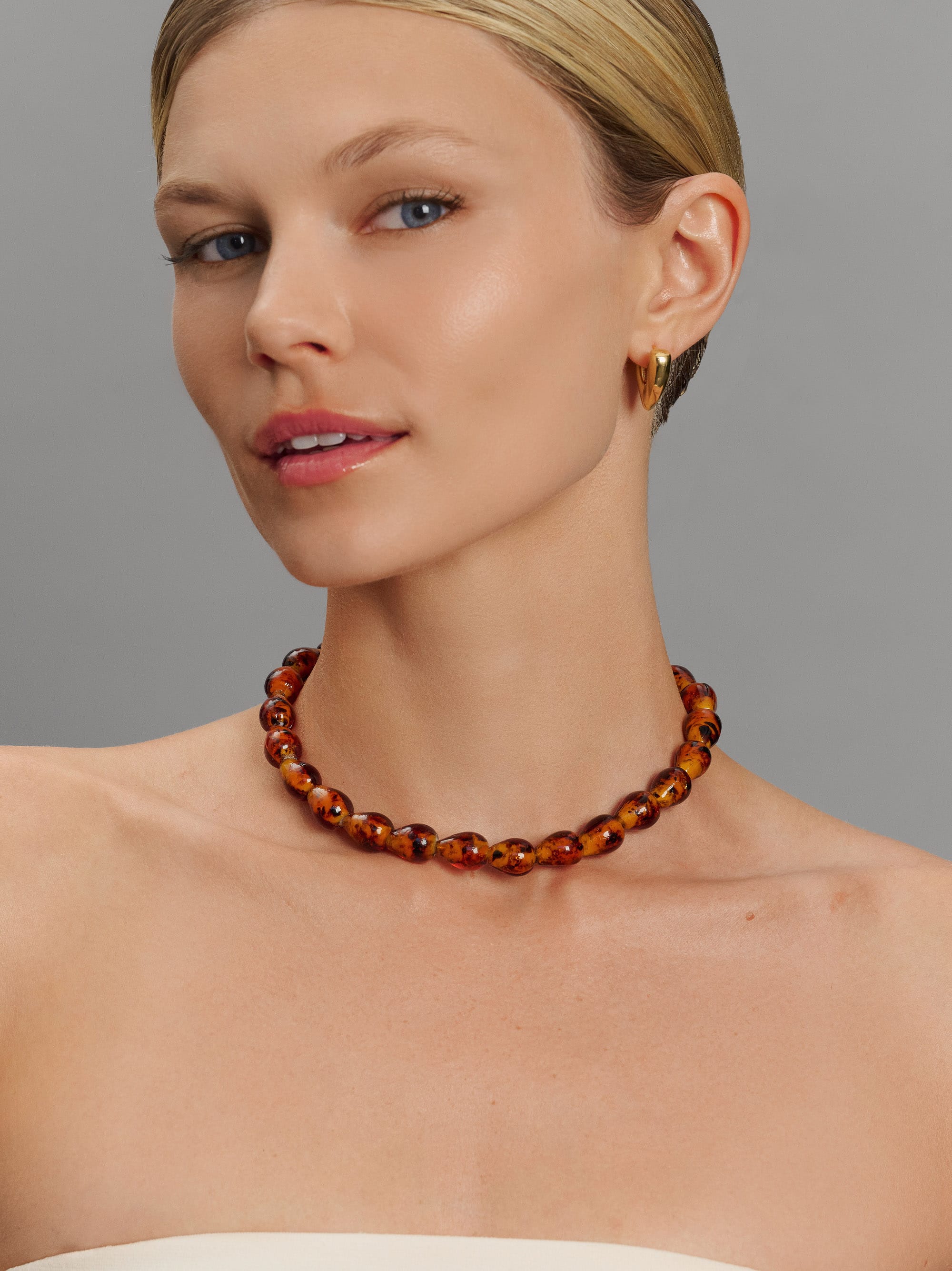 Nialaya Women's Necklace Amber Beaded Necklace Amber Beaded Necklace 15 Inches / 38.1 cm WNECK_334