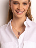 Nialaya Women's Necklace Amethyst Crystal Necklace with Engraved Evil Eye Detail 18 Inches / 45.72 cm WNECK_113
