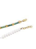 Nialaya Women's Necklace Beaded Necklace with Freshwater Pearls and Green Jade 19 Inches / 48.26 cm WNECK_250