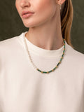 Nialaya Women's Necklace Beaded Necklace with Freshwater Pearls and Green Jade 19 Inches / 48.26 cm WNECK_250