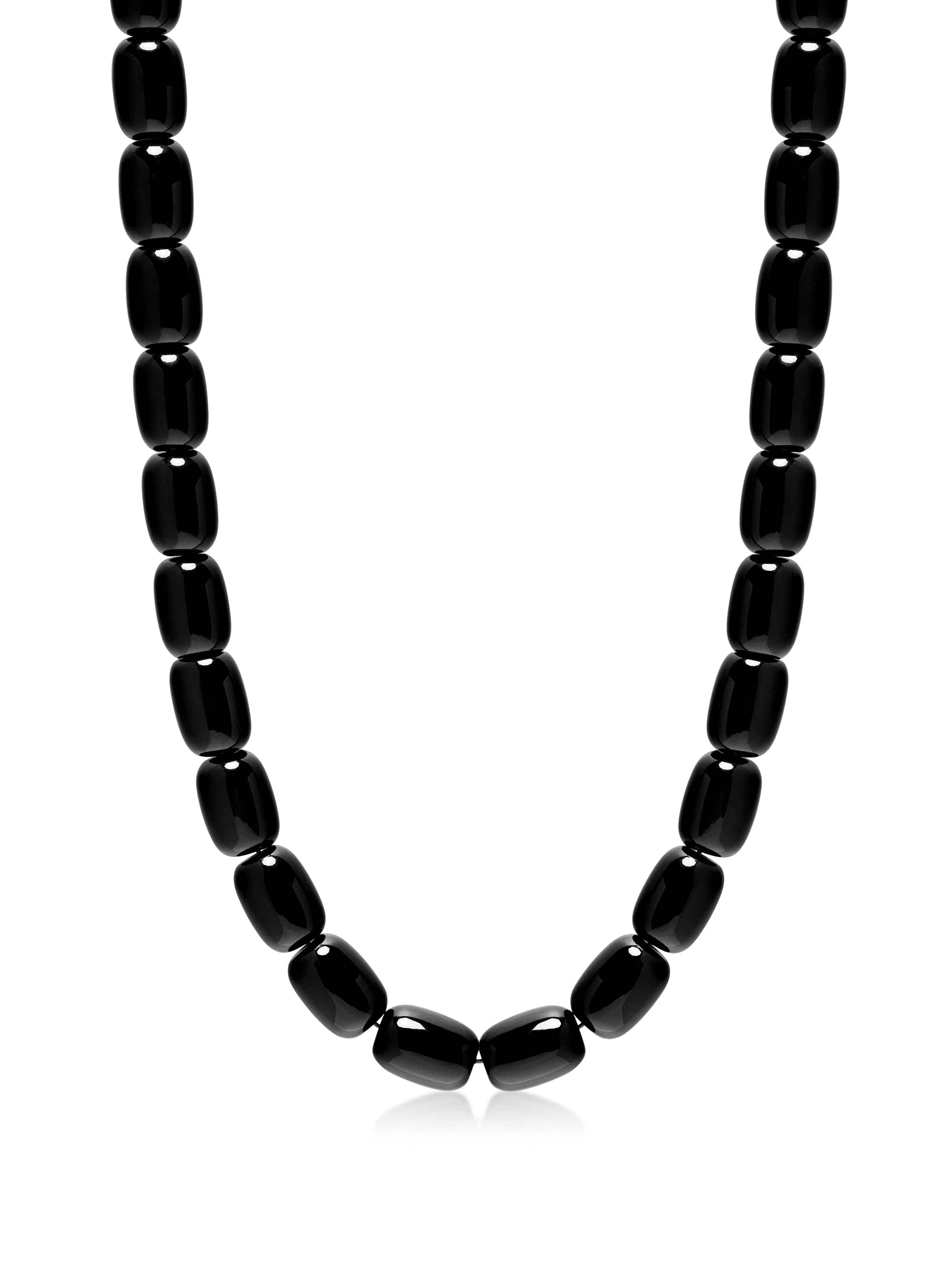 Nialaya Women's Necklace Black Onyx Beaded Necklace Black Onyx Beaded Necklace 15 Inches / 38.1 cm
