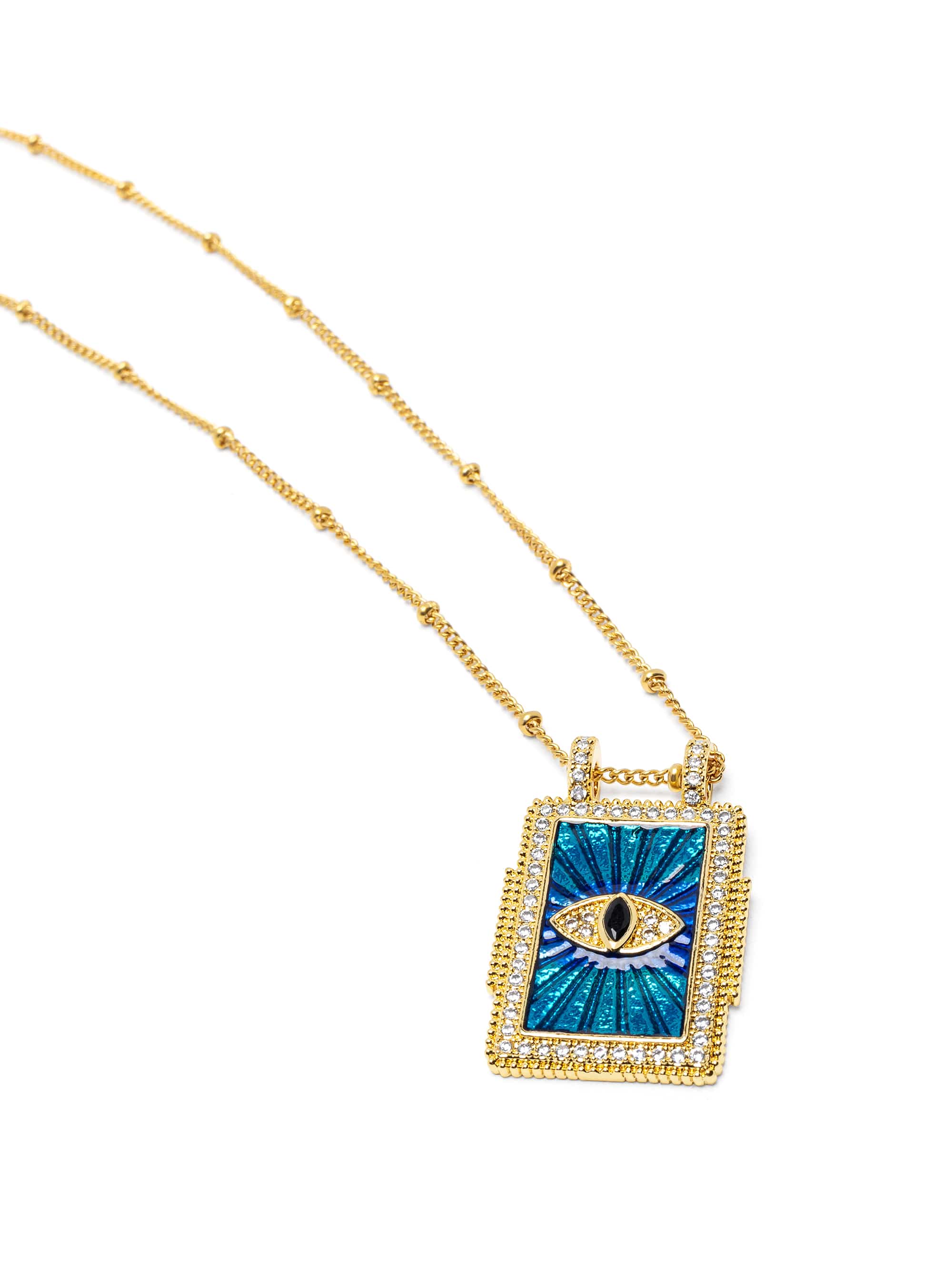 Nialaya Women's Necklace Blue Evil Eye Necklace Blue Evil Eye Necklace 16 Inches / 40.64 cm WNECK_338