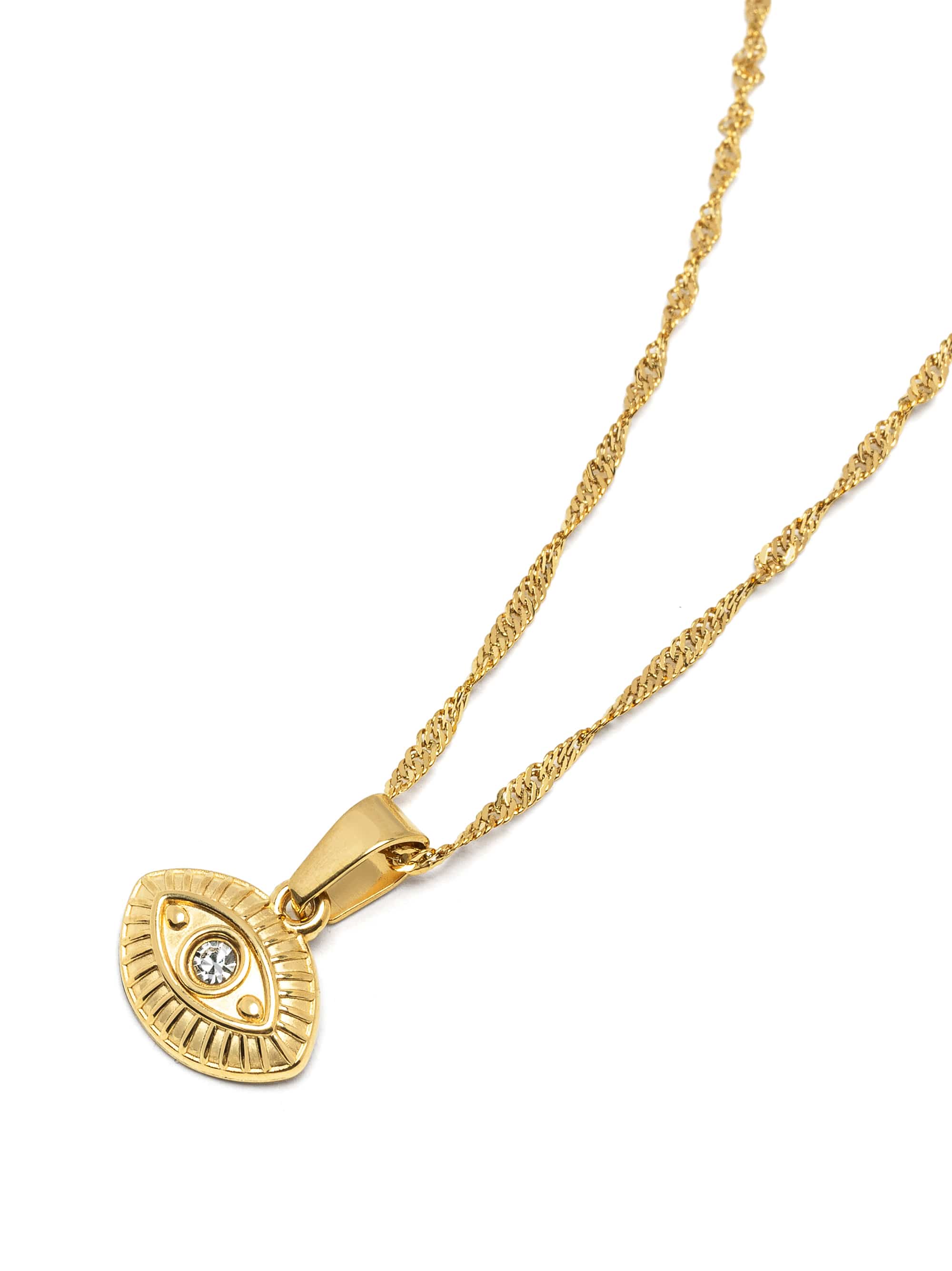 Nialaya Women's Necklace Gold Evil Eye Pendant Necklace Gold Evil Eye Pendant Necklace 16 Inches / 40.64 cm WNECK_349
