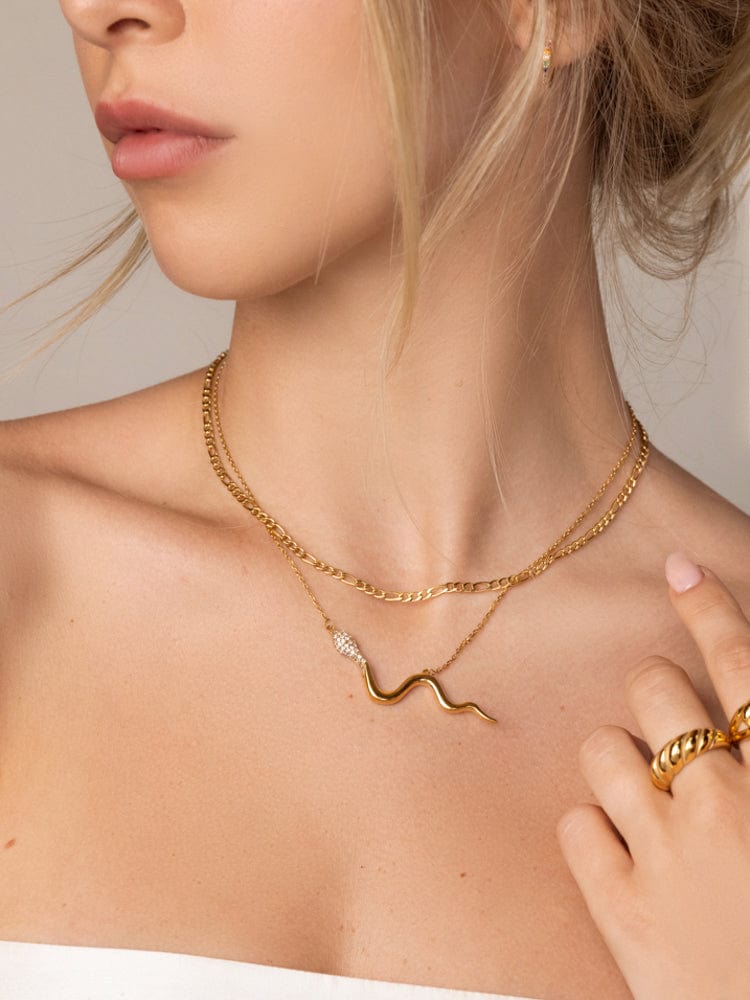 Gold Figaro Chain Choker