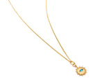 Nialaya Women's Necklace Gold Necklace with Mini Evil Eye Pendant