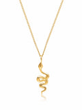Gold Necklace with Mini Snake Pendant