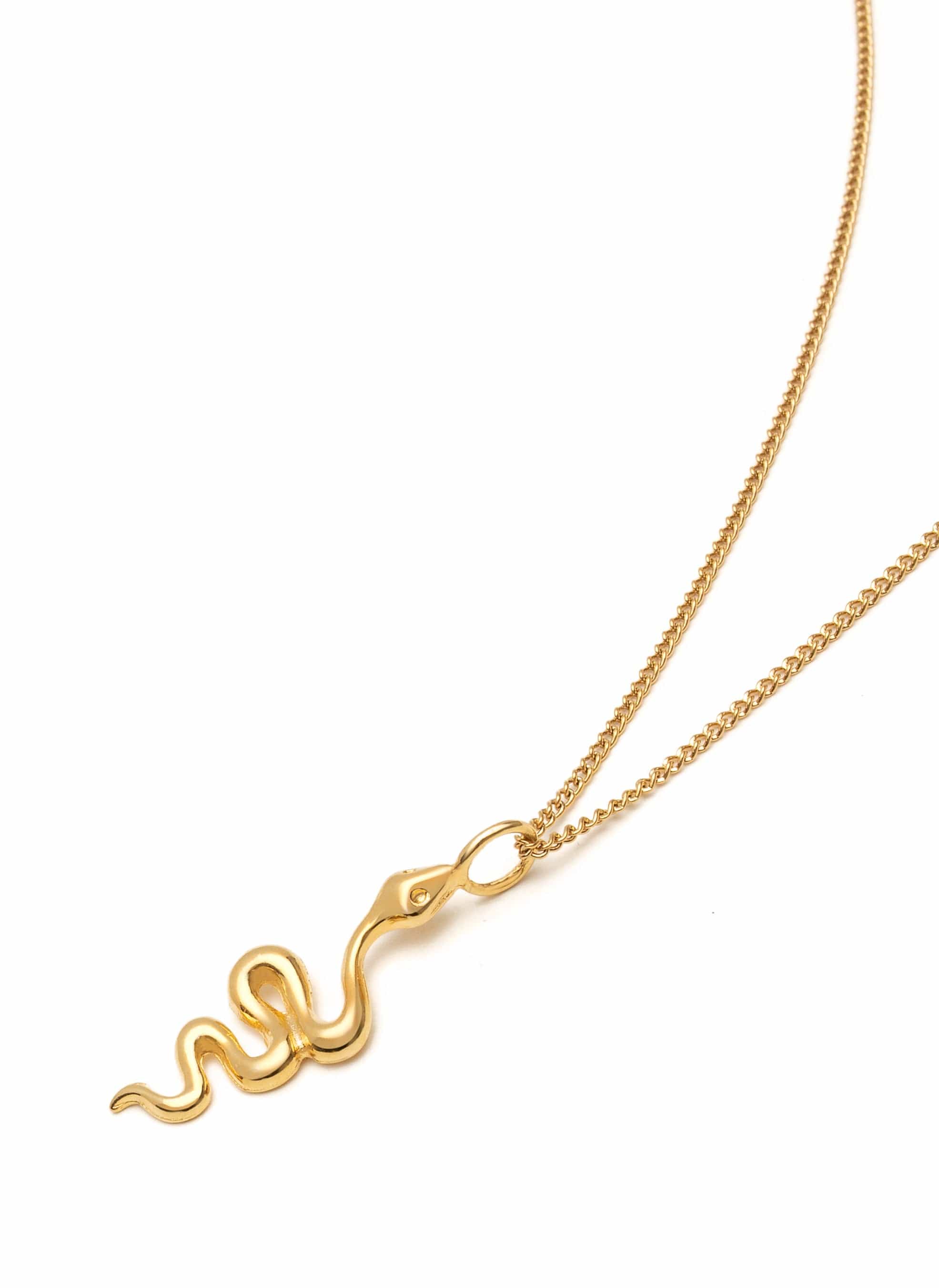 Nialaya Women's Necklace Gold Necklace with Mini Snake Pendant
