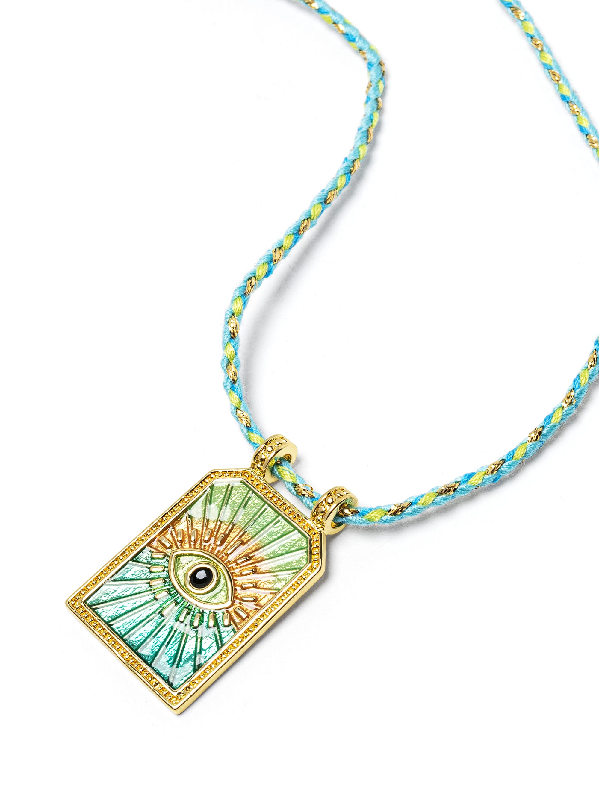 Nialaya Women's Necklace Green Evil Eye Necklace Green Evil Eye Necklace 16 Inches / 40.64 cm WNECK_341