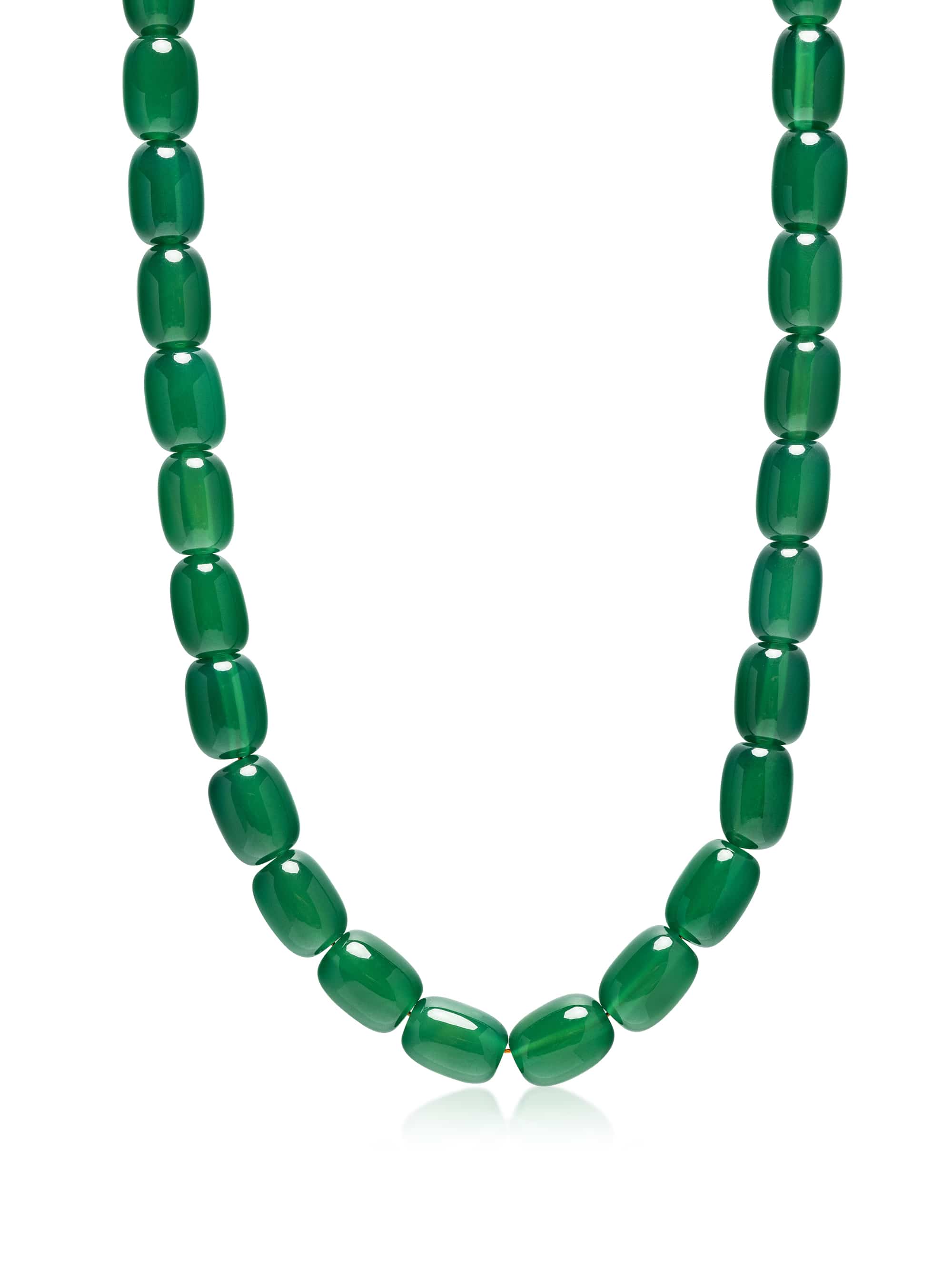 Nialaya Women's Necklace Green Onyx Beaded Necklace Green Onyx Beaded Necklace 15 Inches / 38.1 cm WNECK_337