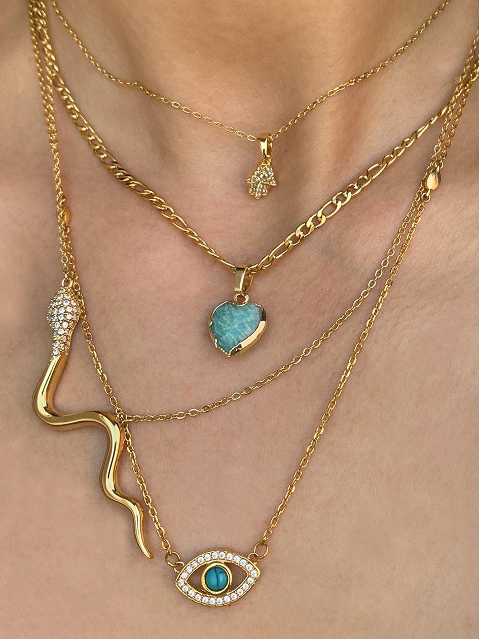 Nialaya Women's Necklace Hamsa Hand Necklace in Gold Gold WNECK_075