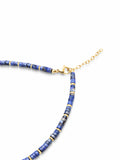 Nialaya Women's Necklace Heishi Blue Lapis Choker with Gold 14 Inches / 35.56 cm WNECK_149