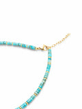 Nialaya Women's Necklace Heishi Turquoise Choker with Gold 14 Inches / 35.56 cm WNECK_148
