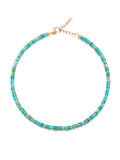 Nialaya Women's Necklace Heishi Turquoise Choker with Gold 14 Inches / 35.56 cm WNECK_148