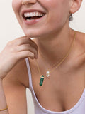 Nialaya Women's Necklace Malachite Crystal Necklace with Engraved Evil Eye Detail 18 Inches WNECK_163