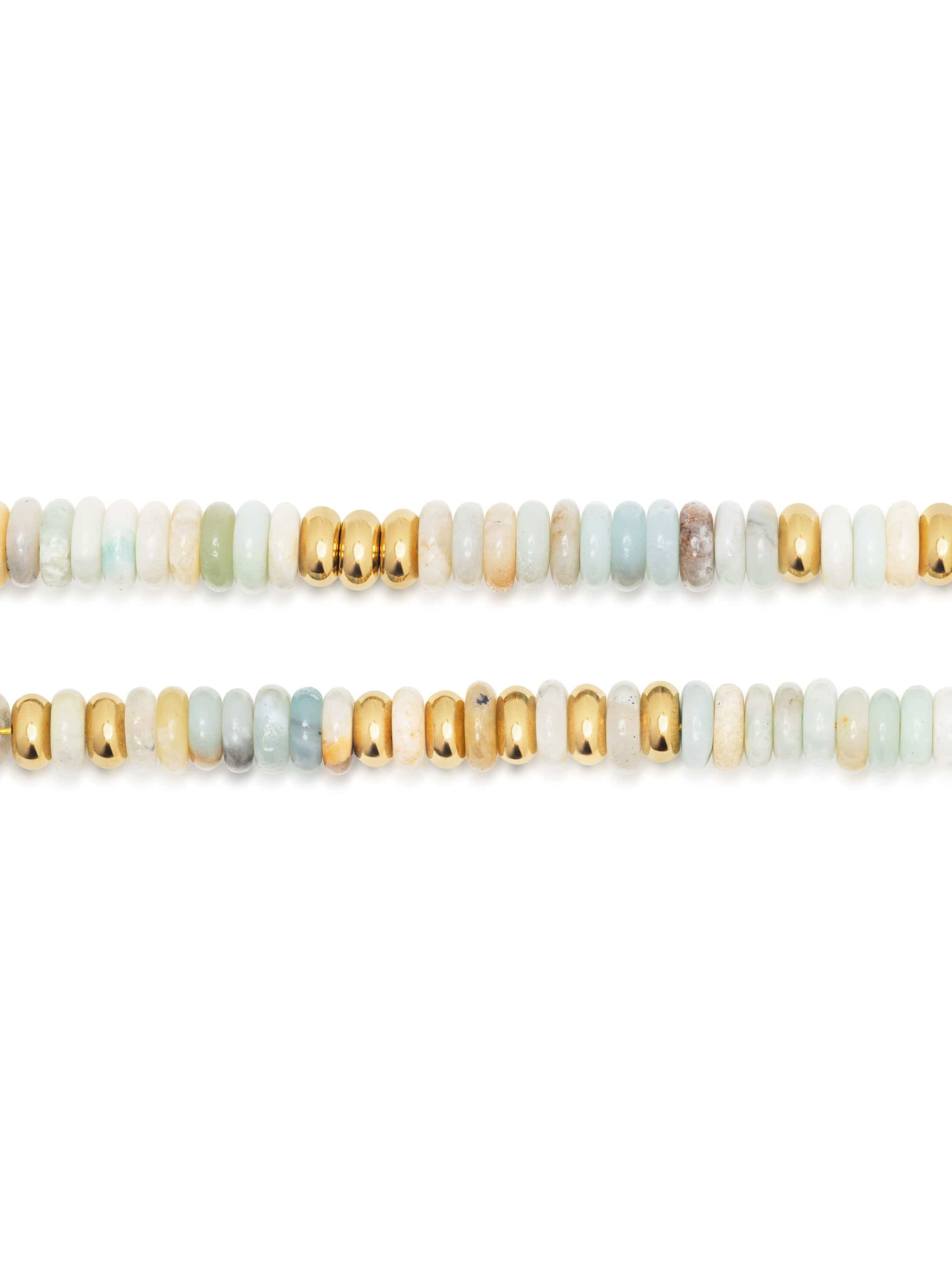Nialaya Women's Necklace Ocean Mosaic Gemstone Choker in Gold Ocean Mosaic Gemstone Choker in Gold 15 Inches / 38.1 cm WNECK_363