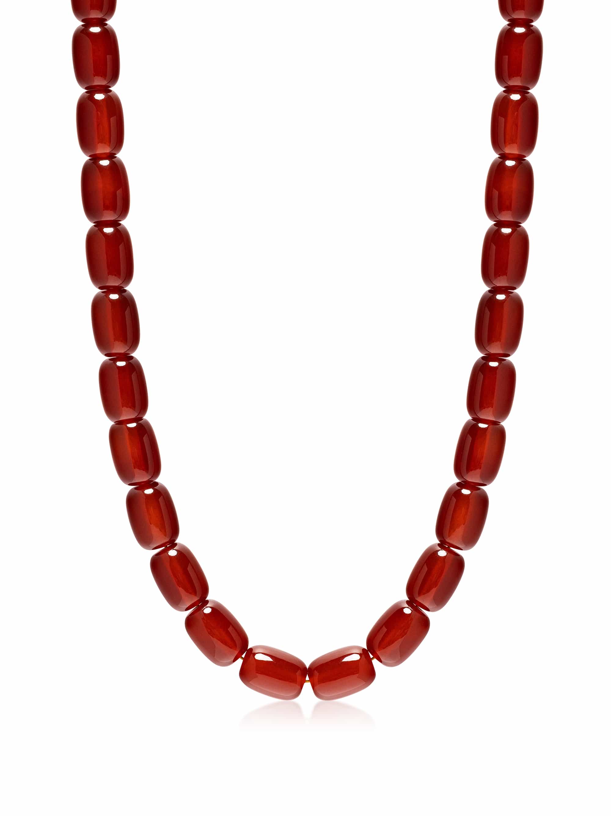 Nialaya Women's Necklace Red Carnelian Beaded Necklace Red Carnelian Beaded Necklace 15 Inches / 38.1 cm WNECK_336