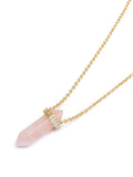 Nialaya Women's Necklace Rose Quartz Crystal Necklace with Engraved Evil Eye Detail 18 Inches WNECK_111