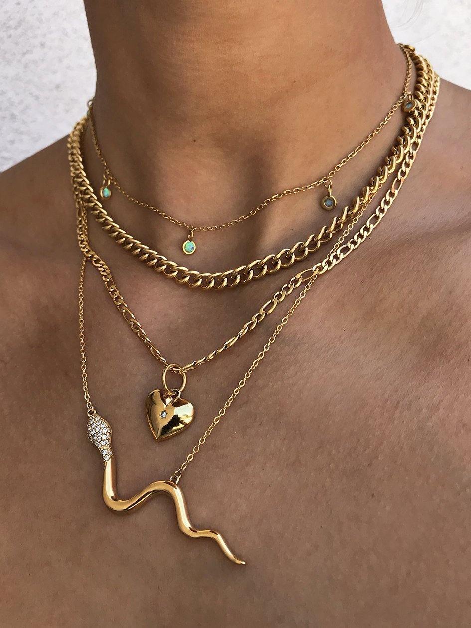 Nialaya Women's Necklace Skyfall Heart Necklace in Gold Gold WNECK_077