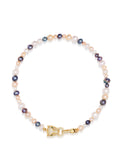 Women's Multi-Colored Pearl Choker with Gold Panther Head