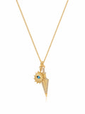 Women's Necklace with Dagger and Evil Eye Pendant