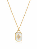Women's Necklace with Enamel Starburst Pendant