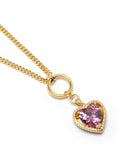 Nialaya Women's Necklace Women's Necklace with Pink Cubic Zirconia Heart Pendant 19 Inches / 48.26 cm WNECK_241