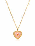 Women's Necklace with Pink Heart Pendant
