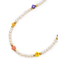 Nialaya Women's Necklace Women's Pearl Choker with Flower Beads 17 Inches / 43.18 cm WNECK_191