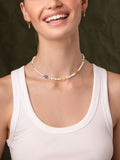 Nialaya Women's Necklace Women's Pearl Choker with Flower Beads 17 Inches / 43.18 cm WNECK_191