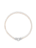 Nialaya Women's Necklace Women's Pearl Choker with Silver Double Panther Head 15 Inches / 38.1 cm WNECK_273
