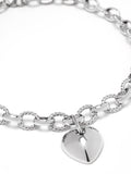 Nialaya Women's Necklace Women's Silver Cable Choker with Chunky Heart Pendant 15.5 Inches / 39.37 cm WNECK_240