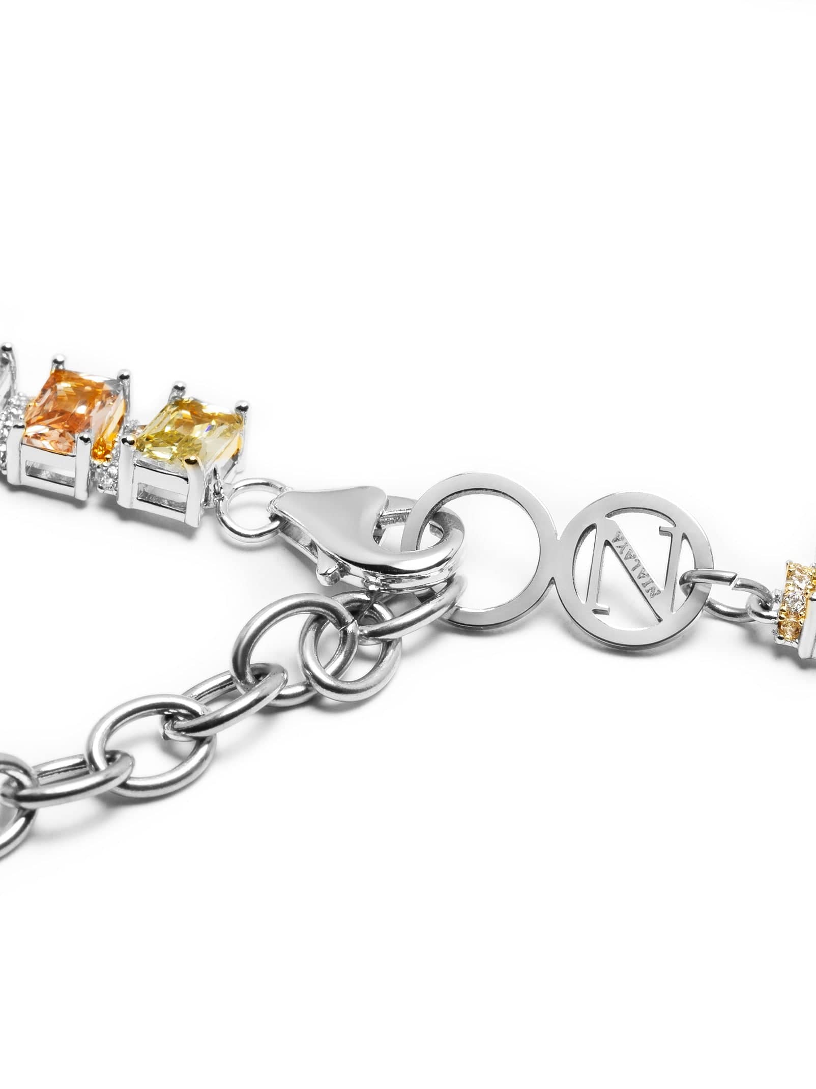 Nialaya Women's Necklace Women's Silver Mosaic Tennis Necklace WNECK_262