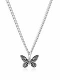 Women's Silver Necklace with Butterfly Pendant
