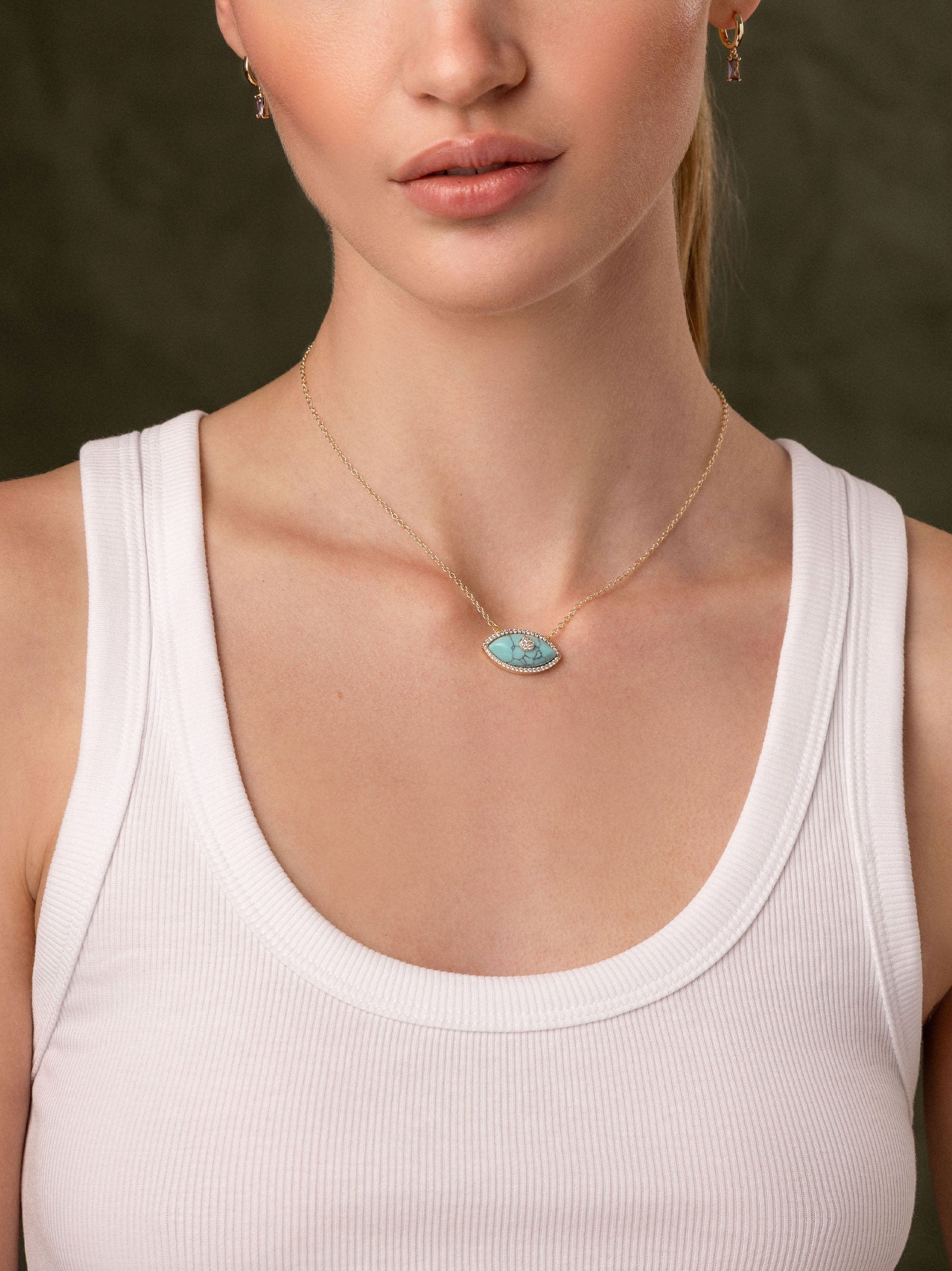Women’s Turquoise Evil Eye Necklace – Nialaya