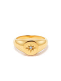 Nialaya Women's Ring Skyfall Mini Starburst Ring in Gold