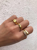 Nialaya Women's Ring Skyfall Mini Starburst Ring in Gold