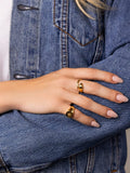 Nialaya Women's Ring Skyfall Starburst Signature Ring in Gold