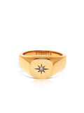 Skyfall Starburst Signature Ring in Gold with Clear CZ