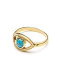Nialaya Women's Ring Skyfall Turquoise Evil Eye Ring