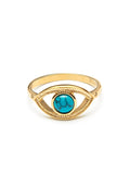 Nialaya Women's Ring Skyfall Turquoise Evil Eye Ring