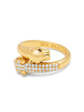 Nialaya Women's Ring Twisted Panther Ring in Gold