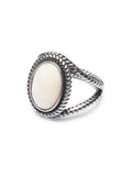 Nialaya Women's Ring Women's Silver Ring with Mother Of Pearl Stone