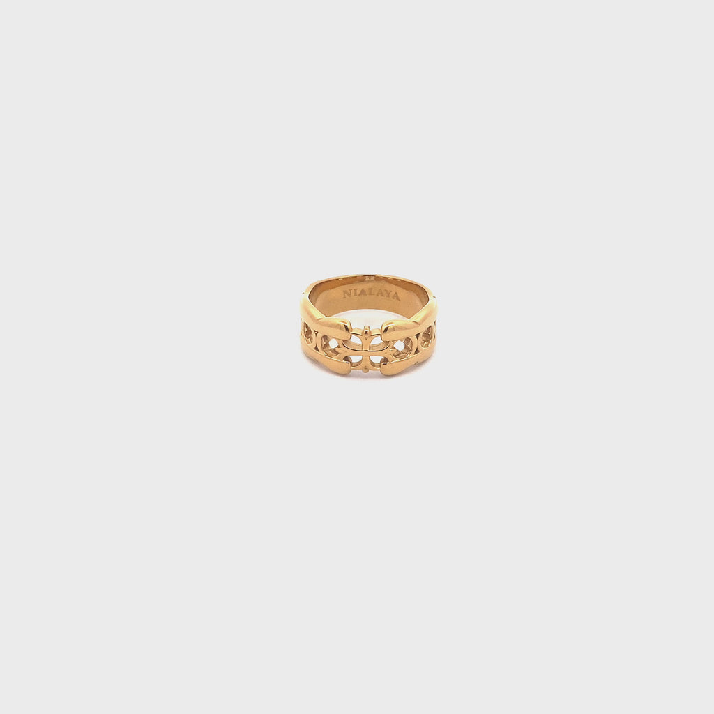 Nialaya_Mens_Cross_Band_Ring_with_Gold_Plating_Video