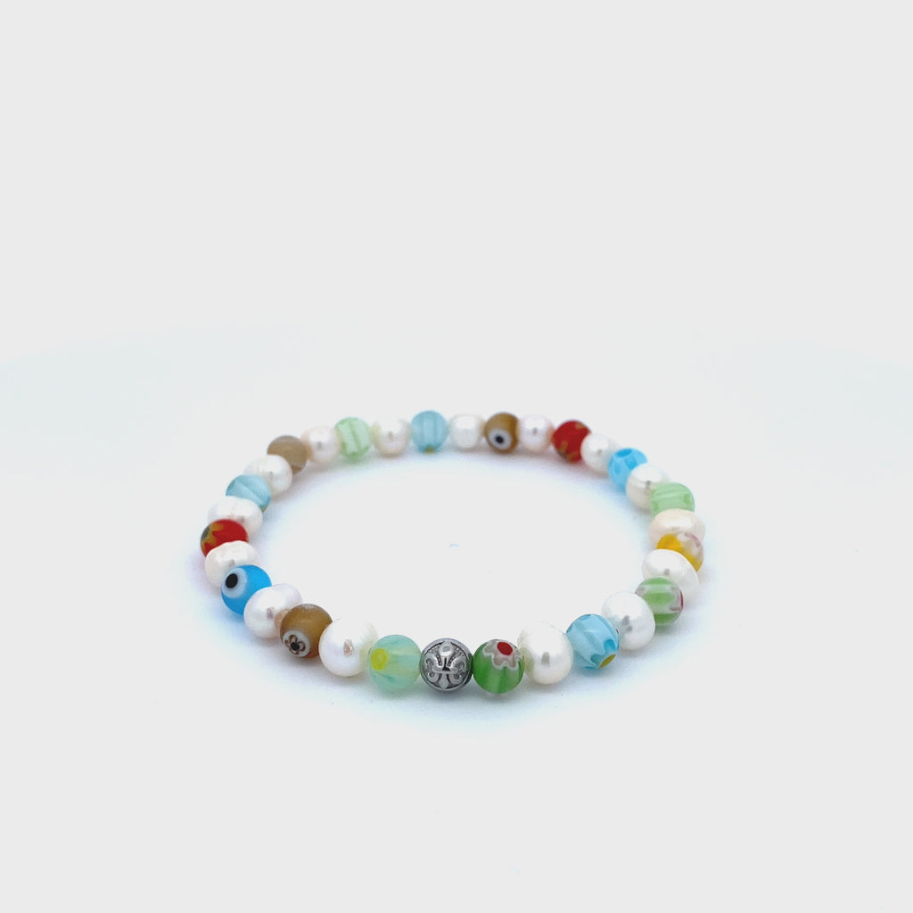 Nialaya_Mens_Pearl_Wristband_with_Hand_Painted_Glass_Beads_Video